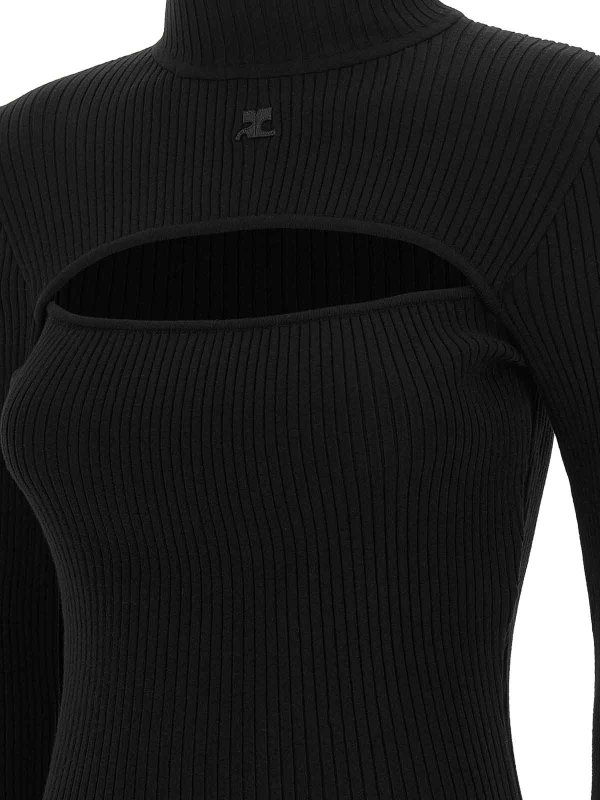 Rundhalspullover - Schwarz shop online: Courreges
