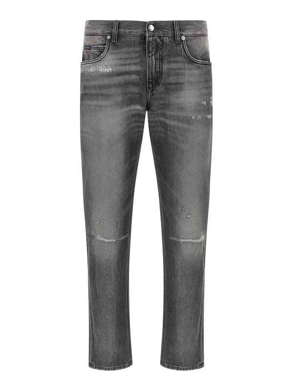 DOLCE & GABBANA: Jeans Rectos - Vaqueros Rectos - Gris