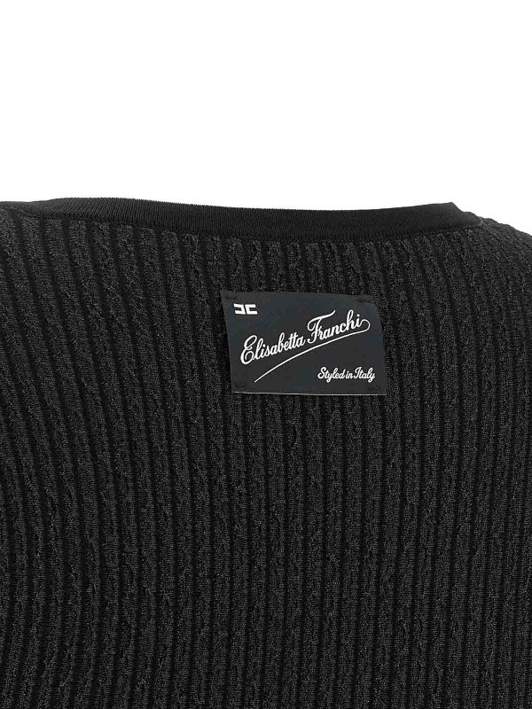 膝丈ドレス - 黒 shop online: ELISABETTA FRANCHI