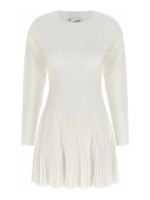 ELISABETTA FRANCHI: ニーレングスドレス - 膝丈ドレス - 白