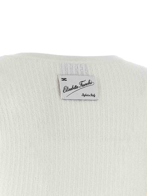 膝丈ドレス - 白 shop online: ELISABETTA FRANCHI