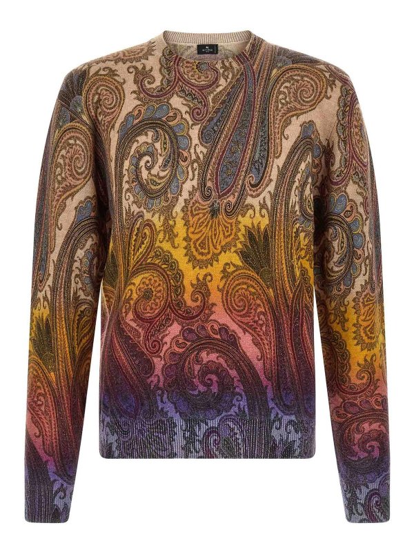 ETRO: Strickpullover mit Rundhalsausschnitt - Rundhalspullover - Bunt