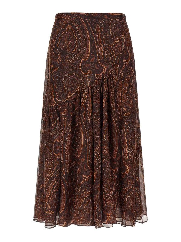 ETRO: Jupes midi et au genou - Jupe Midi - Marron