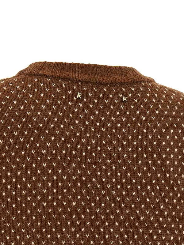 クルーネック - ブラウン shop online: GOLDEN GOOSE
