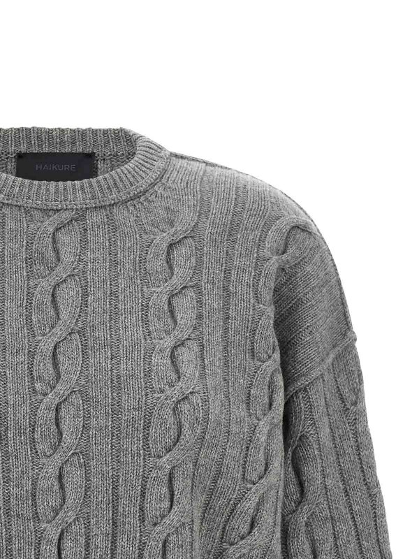 The Best Shops HAIKURE: Strickpullover mit Rundhalsausschnitt - Rundhalspullover - Grau