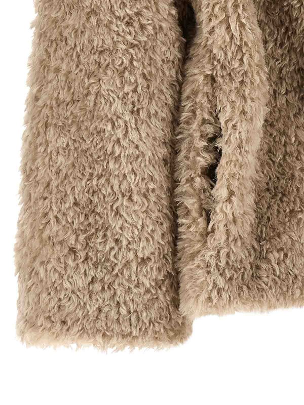 Curled shearling effect coat shop online: HERNO