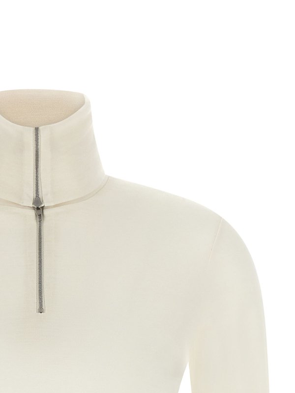 The Best Shops JIL SANDER: Strickpullover mit Rundhalsausschnitt - Rundhalspullover - Weiß