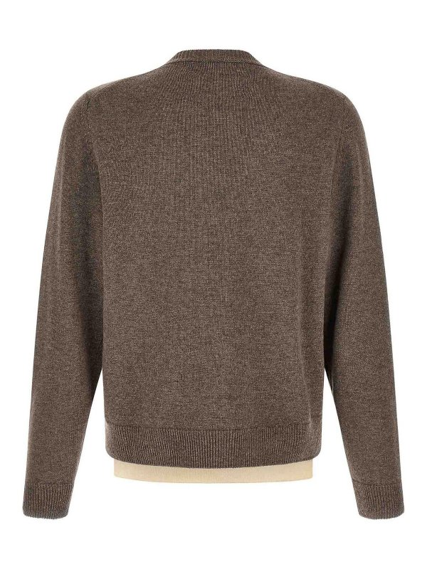 Maison Margiela: Strickpullover mit Rundhalsausschnitt online - Rundhalspullover - Braun