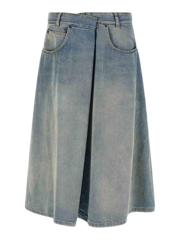 Maison Margiela: Knielange und Midi Röcke - Midirock - Hellblau