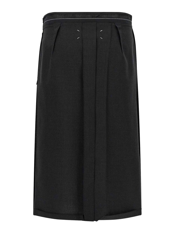 Maison Margiela: ニーレングススカート＆ミディ丈 online - 膝丈/ミディスカート - 黒