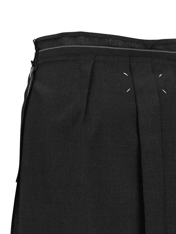 膝丈/ミディスカート - 黒 shop online: Maison Margiela