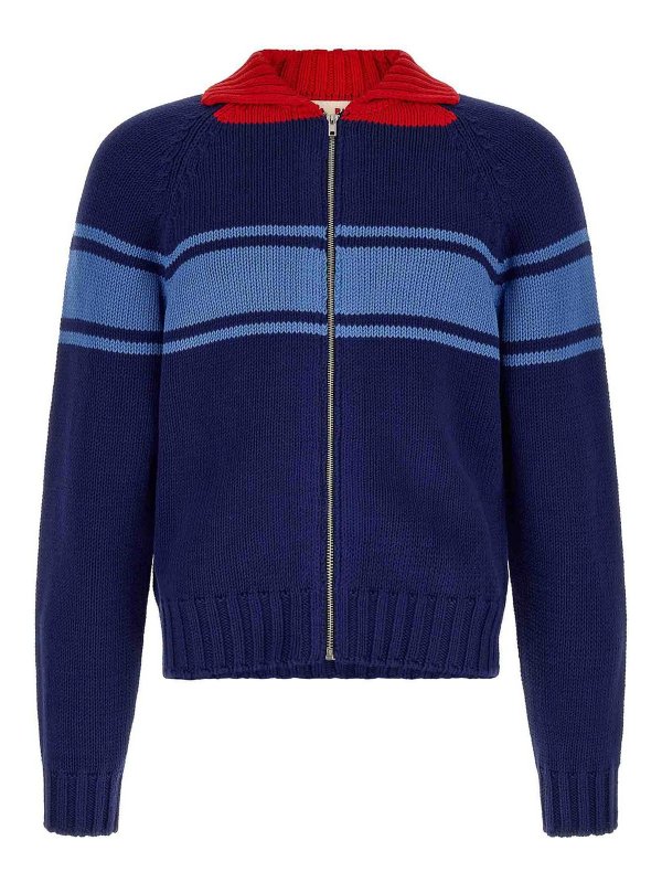 Marni: Cardigans - Cardigan - Bleu