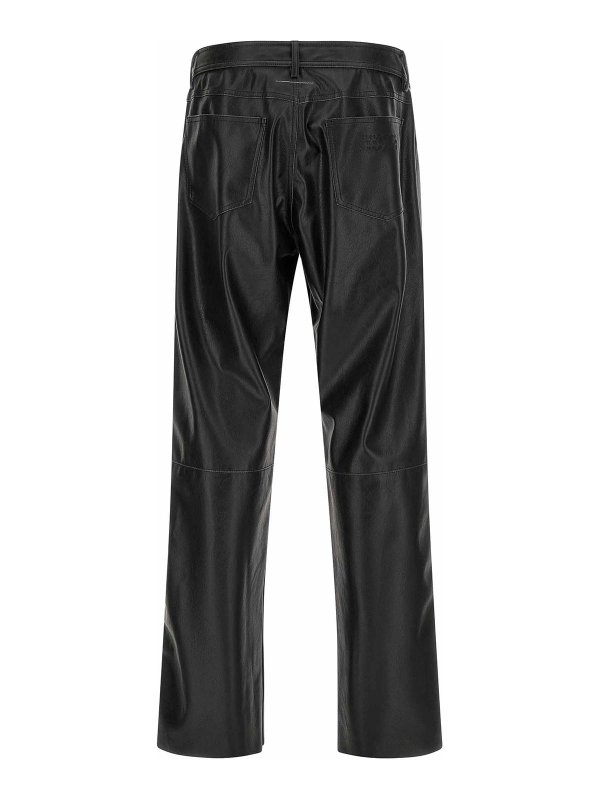 MM6 MAISON MARGIELA: レザートラウザー online - レザーパンツ - 黒