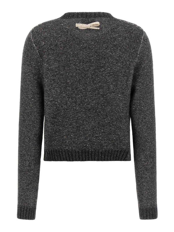 MOSCHINO: Strickpullover mit Rundhalsausschnitt online - Rundhalspullover - Grau