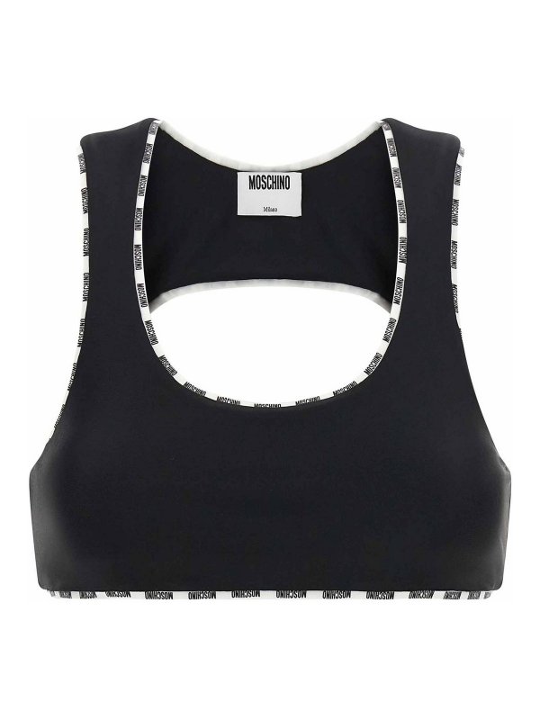 MOSCHINO: Tops y camisetas sin mangas - Top - Blanco