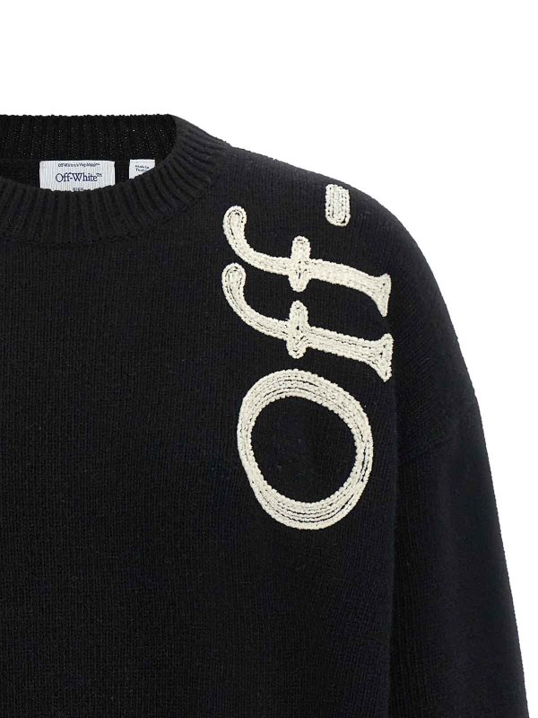 The Best Shops OFF-WHITE: Pull col rond - Pull Col Rond - Blanc