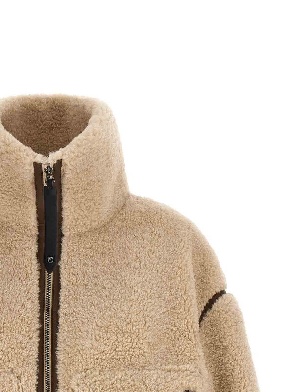 The Best Shops Pinko: Fur & Shearling Coats - Teddy cropped jacket