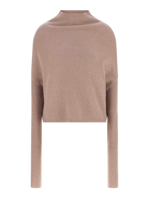RICK OWENS: Strickpullover mit Rundhalsausschnitt - Rundhalspullover - Nude
