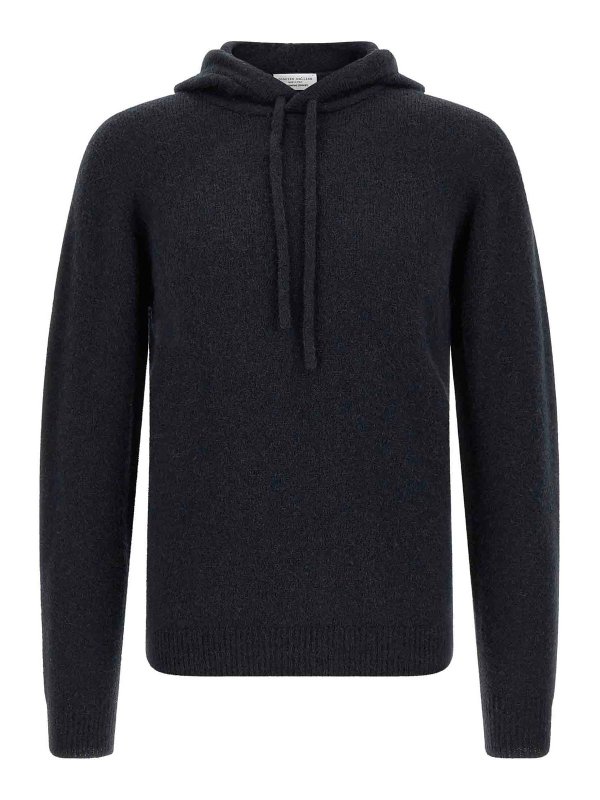ROBERTO COLLINA: Strickpullover mit Rundhalsausschnitt - Rundhalspullover - Blau