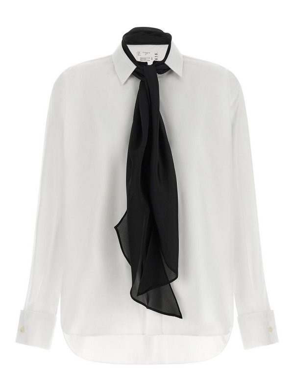 Sacai: camicie - Camicia sciarpa