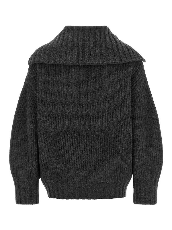 The Attico: Strickpullover mit Rundhalsausschnitt online - Rundhalspullover - Grau