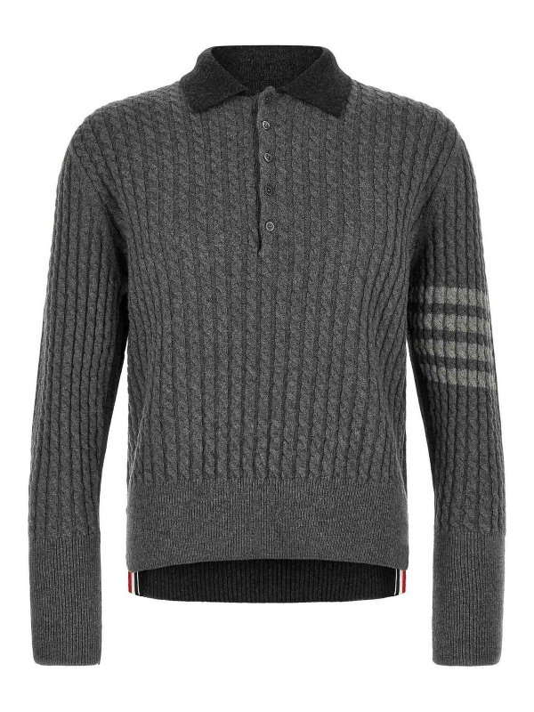 THOM BROWNE: Polos - Polo - Gris