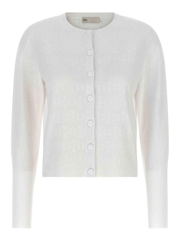 TORY BURCH: Cardigans - Cardigan - Weiß