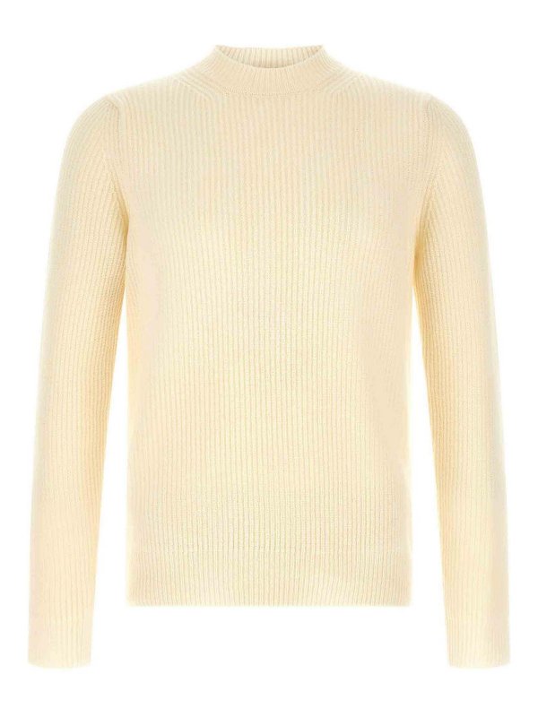 ZANONE: Strickpullover mit Rundhalsausschnitt - Rundhalspullover - Weiß