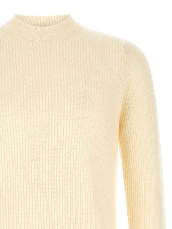The Best Shops ZANONE: Strickpullover mit Rundhalsausschnitt - Rundhalspullover - Weiß