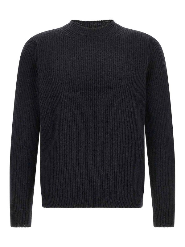 ZANONE: Strickpullover mit Rundhalsausschnitt - Rundhalspullover - Blau