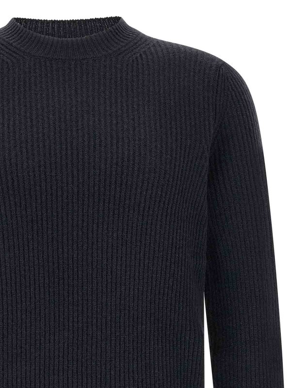 The Best Shops ZANONE: Strickpullover mit Rundhalsausschnitt - Rundhalspullover - Blau
