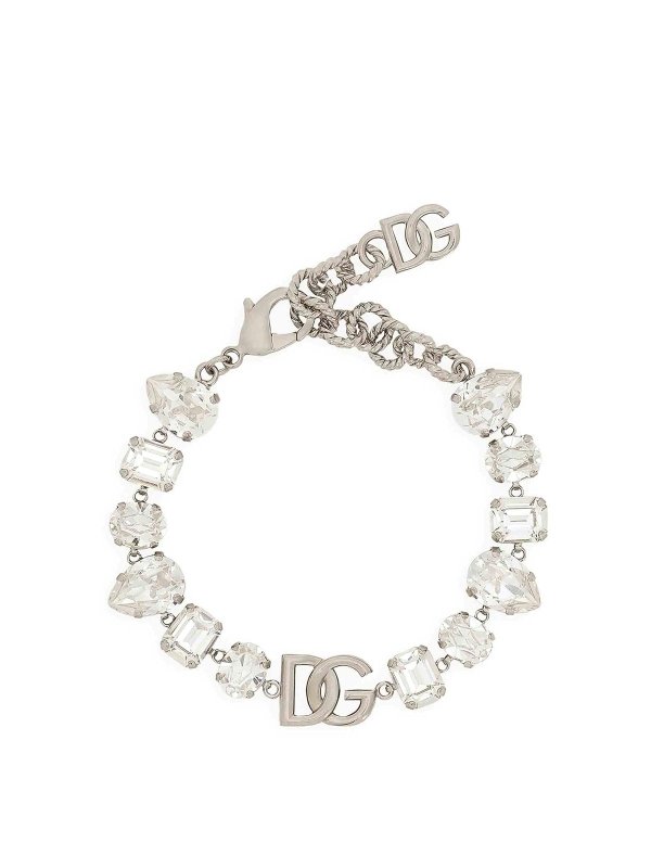 DOLCE & GABBANA: Bracciali e Braccialetti - Bracciale con strass e logo