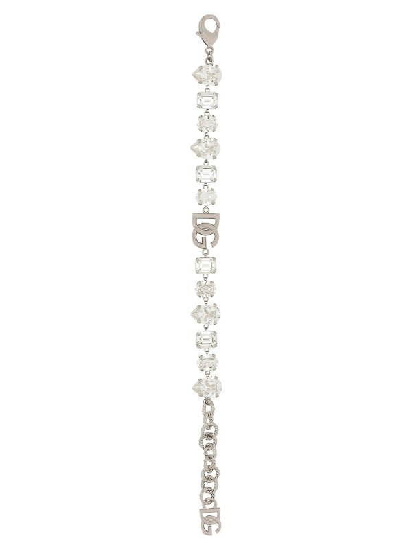 DOLCE & GABBANA: Bracciali e Braccialetti online - Bracciale con strass e logo