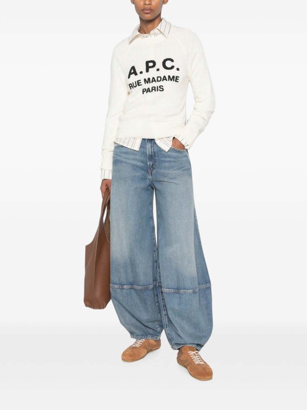 The Best Shops A.P.C.: Strickpullover mit Rundhalsausschnitt - Rundhalspullover - Creme