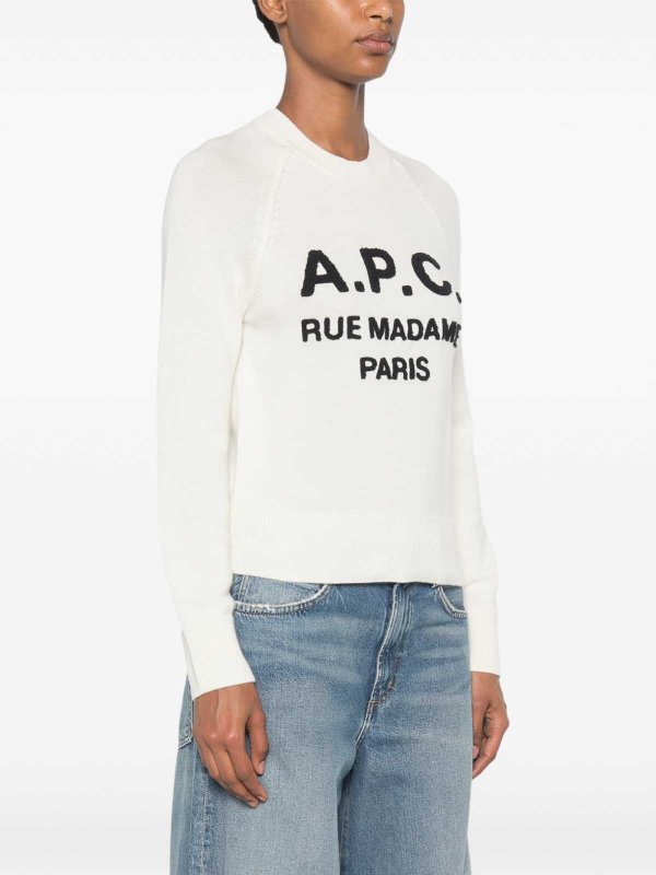 Rundhalspullover - Creme shop online: A.P.C.