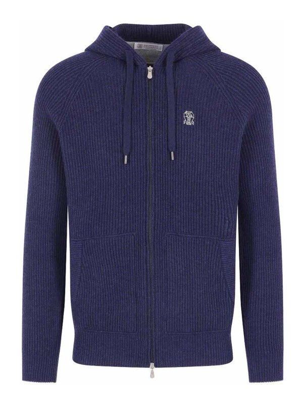 BRUNELLO CUCINELLI: Sudaderas y suéteres - Sudadera - Azul
