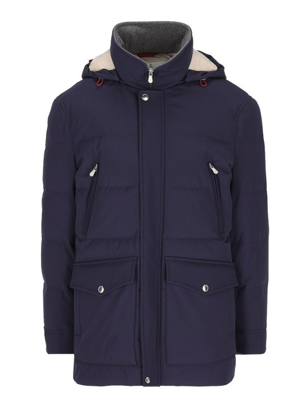 BRUNELLO CUCINELLI: ダウン・ハイテクジャケット - ダウンジャケット - ブルー