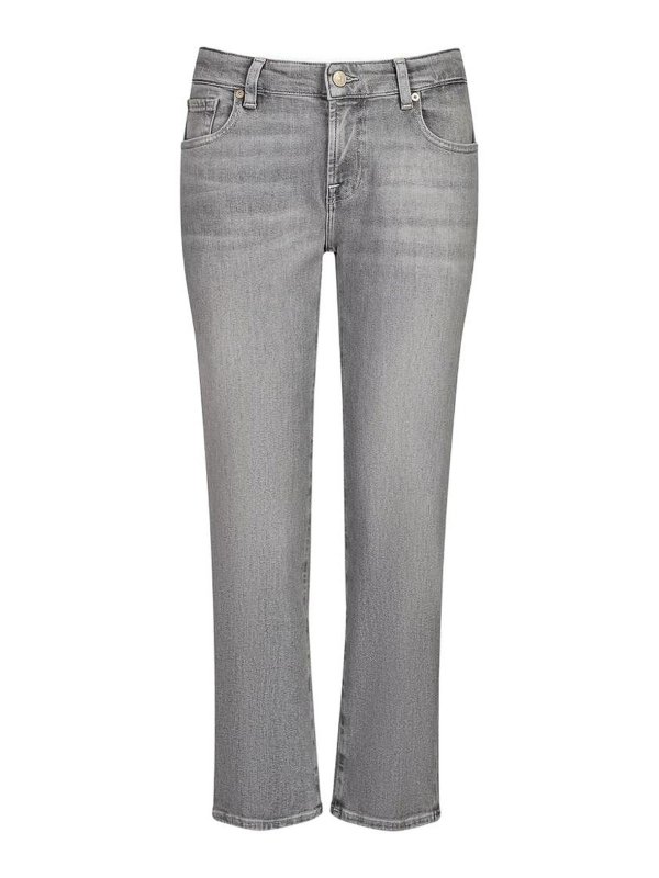 7 FOR ALL MANKIND: ストレートジーンズ - ストレートジーンズ - グレー