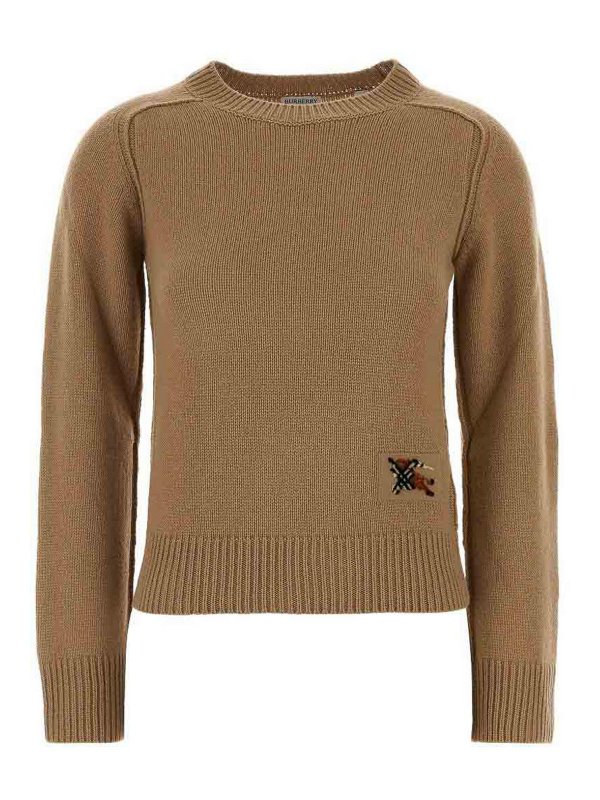 BURBERRY: Pull col rond - Pull Col Rond - Marron