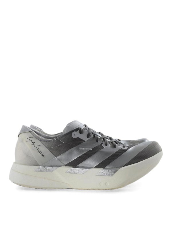 Y-3: trainers - Silver Adios Pro 4 Technical Sneakers