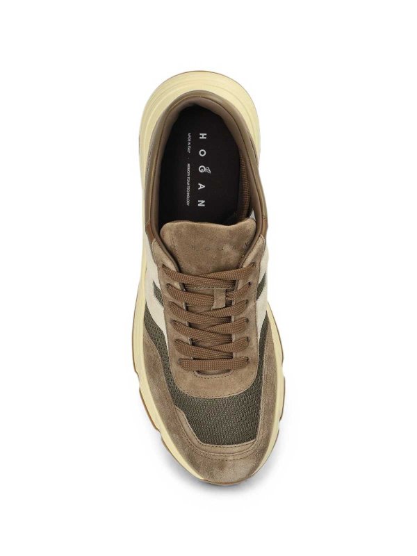 The Best Shops HOGAN: Brown Multilayer Suede Sneakers