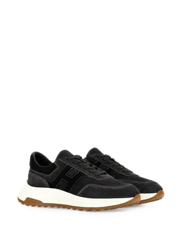 HOGAN: trainers online - Blue Multilayer Suede Sneakers