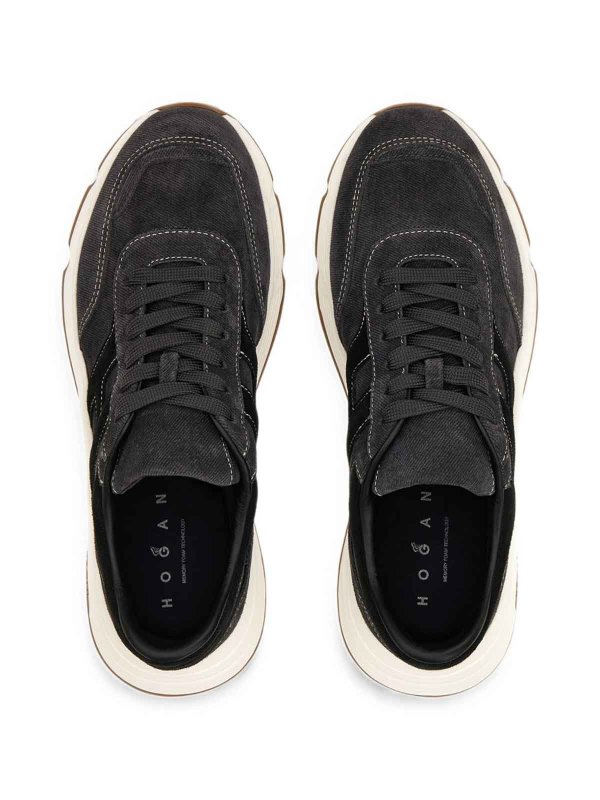The Best Shops HOGAN: Blue Multilayer Suede Sneakers