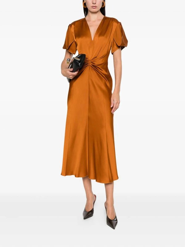 VICTORIA BECKHAM: ニーレングスドレス online - 膝丈ドレス - 金