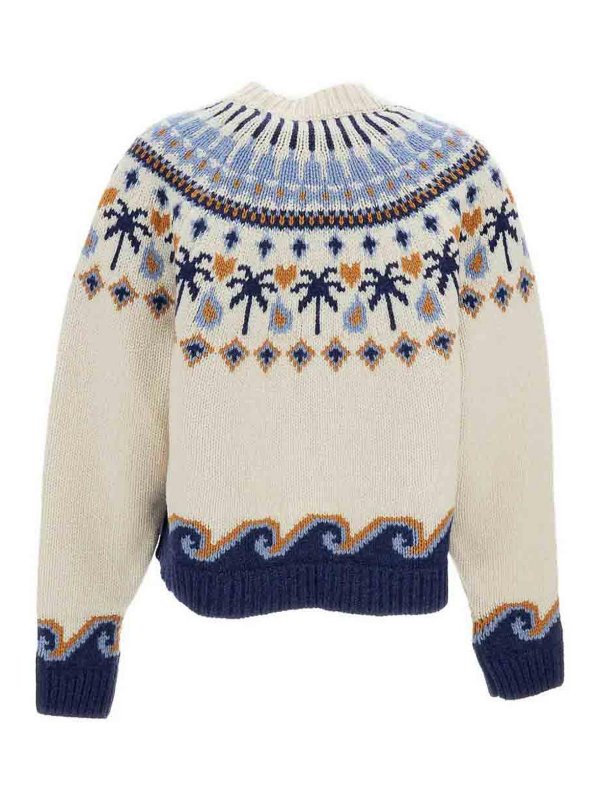 ALANUI: Strickpullover mit Rundhalsausschnitt online - Rundhalspullover - Weiß