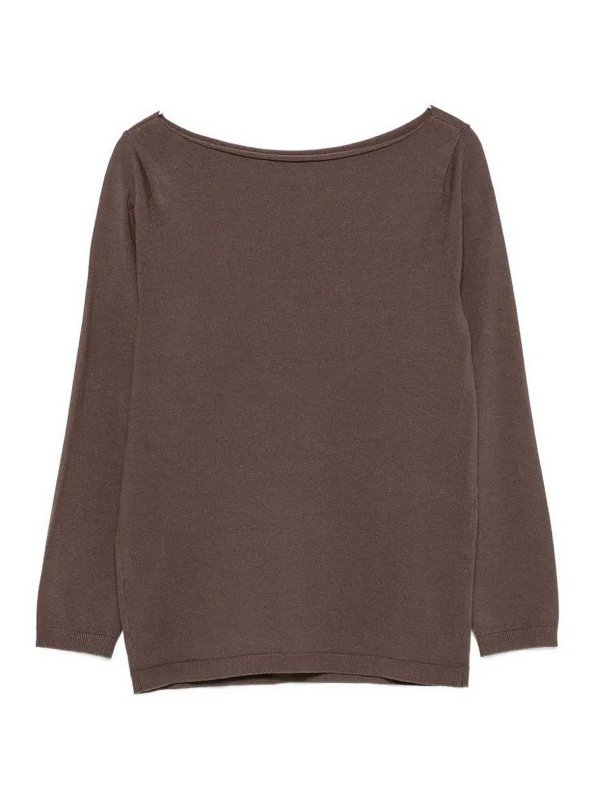ALPHA STUDIO: crew necks online - Boat Neck Sweater