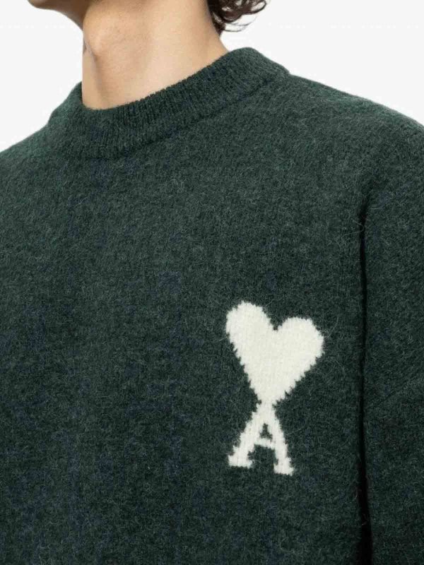 The Best Shops AMI PARIS: Strickpullover mit Rundhalsausschnitt - Rundhalspullover - Grün