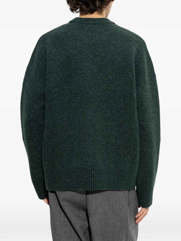 Rundhalspullover - Grün shop online: AMI PARIS