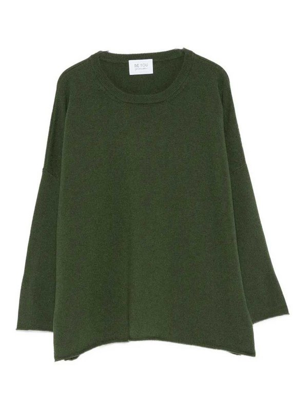 BE YOU: Strickpullover mit Rundhalsausschnitt - Rundhalspullover - Grün