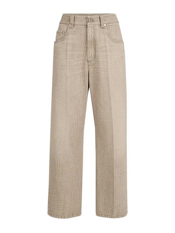 BRUNELLO CUCINELLI: Jeans Rectos - Vaqueros Rectos - Beis